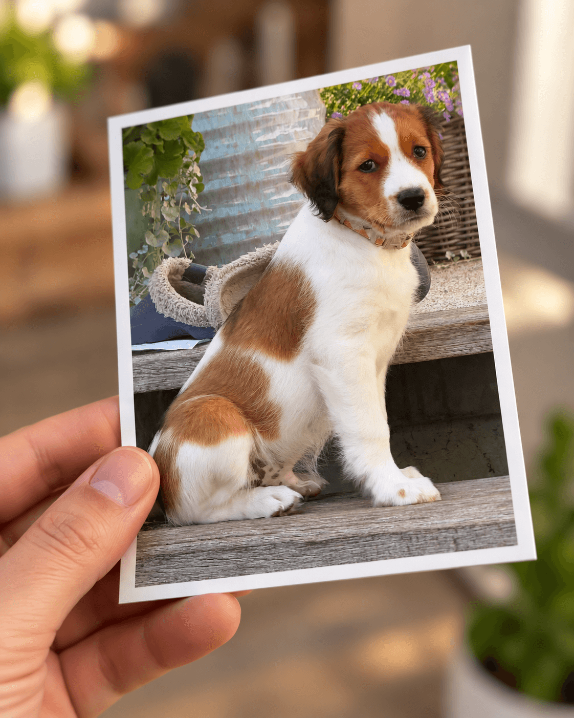Foto mit Hundewelpe